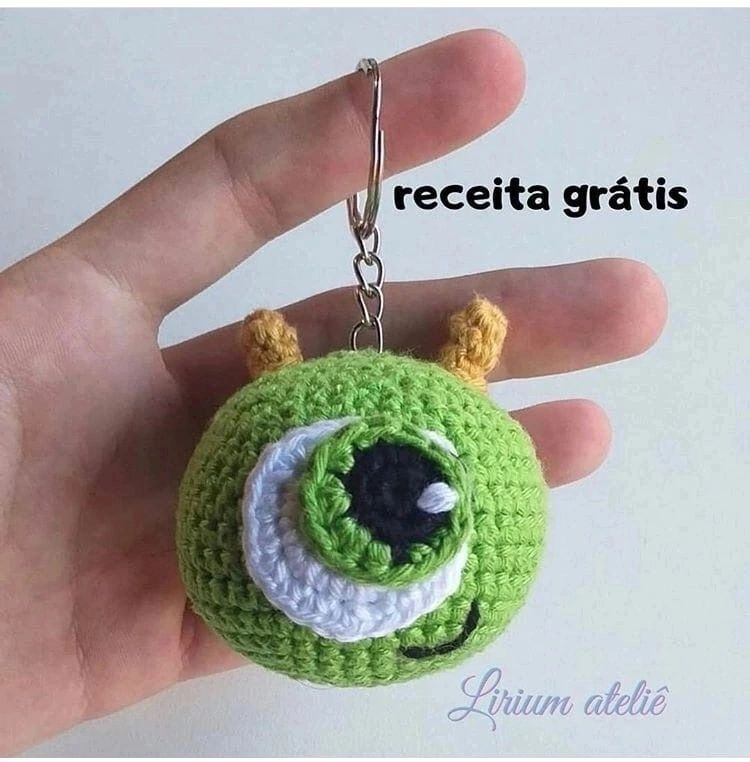 Patrón llavero Mike Wazowski amigurumi gratis