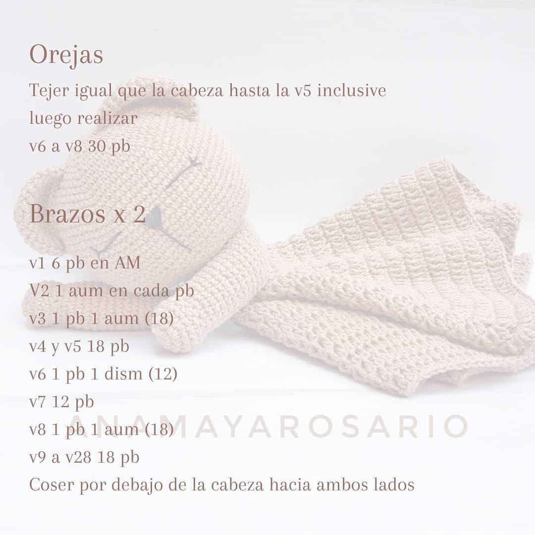 Patrón Manta de apego oso: materiales, instrucciones y armado