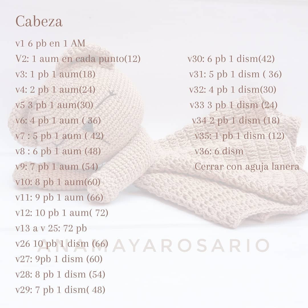 Patrón Manta de apego oso: materiales, instrucciones y armado