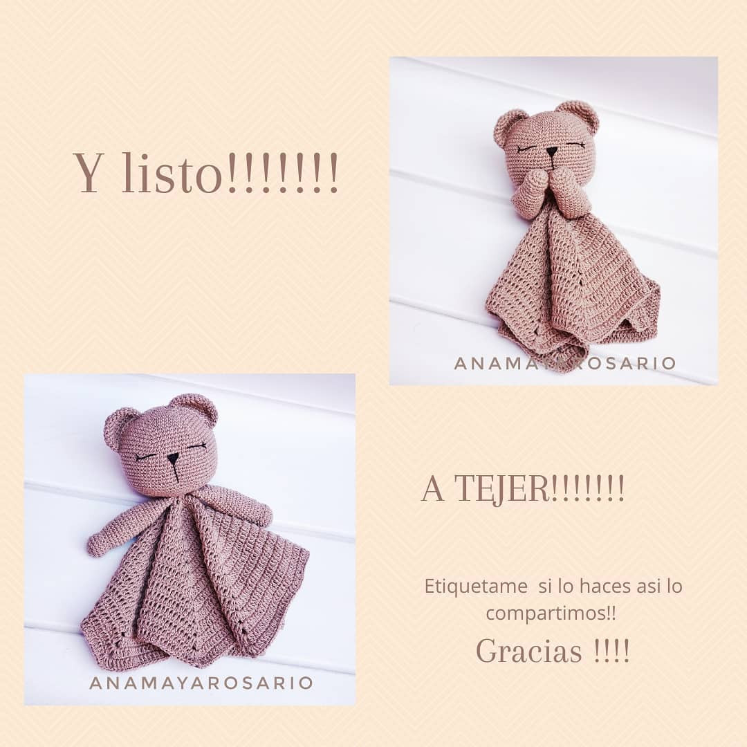 Patrón Manta de apego oso: materiales, instrucciones y armado