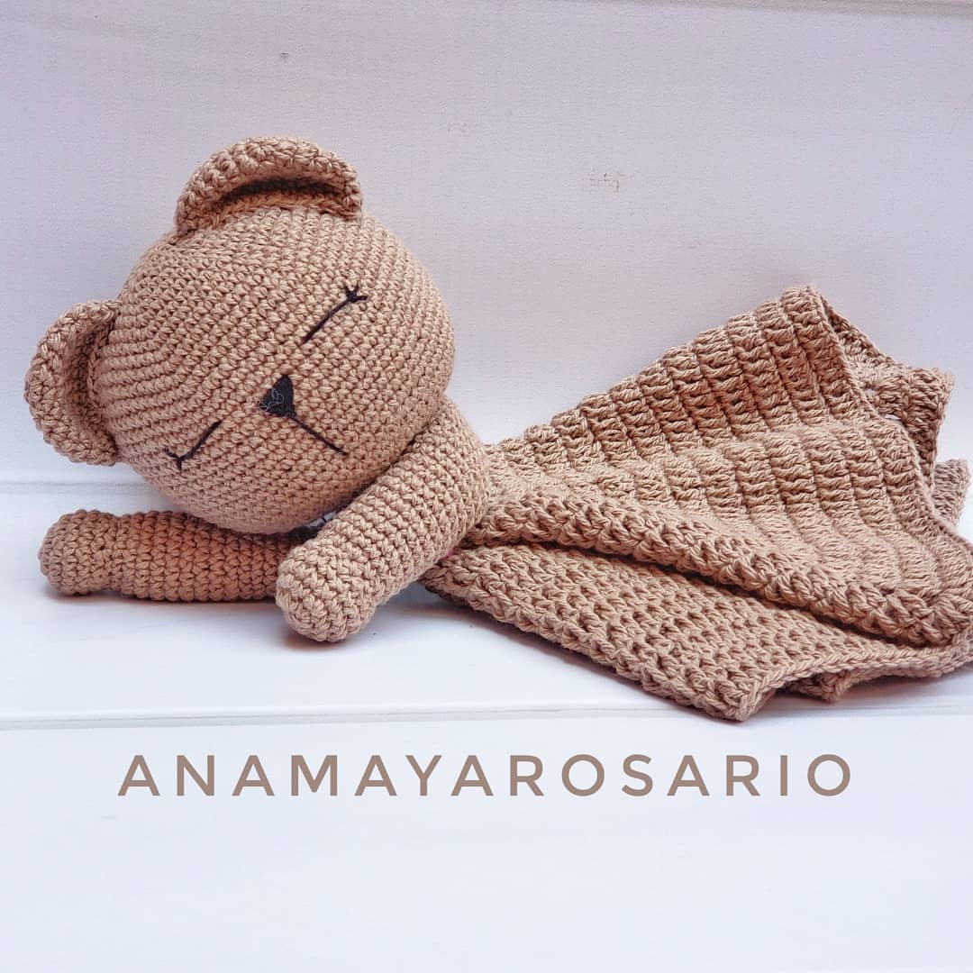 Patrón Manta de apego oso: materiales, instrucciones y armado