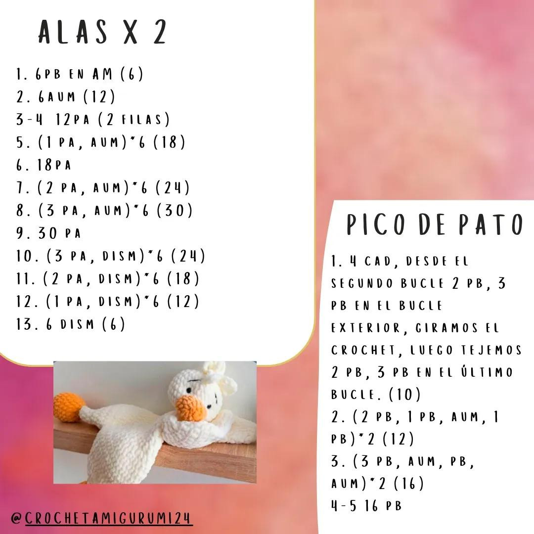 Patrón: Manta de Bebe Pato - Paso a Paso