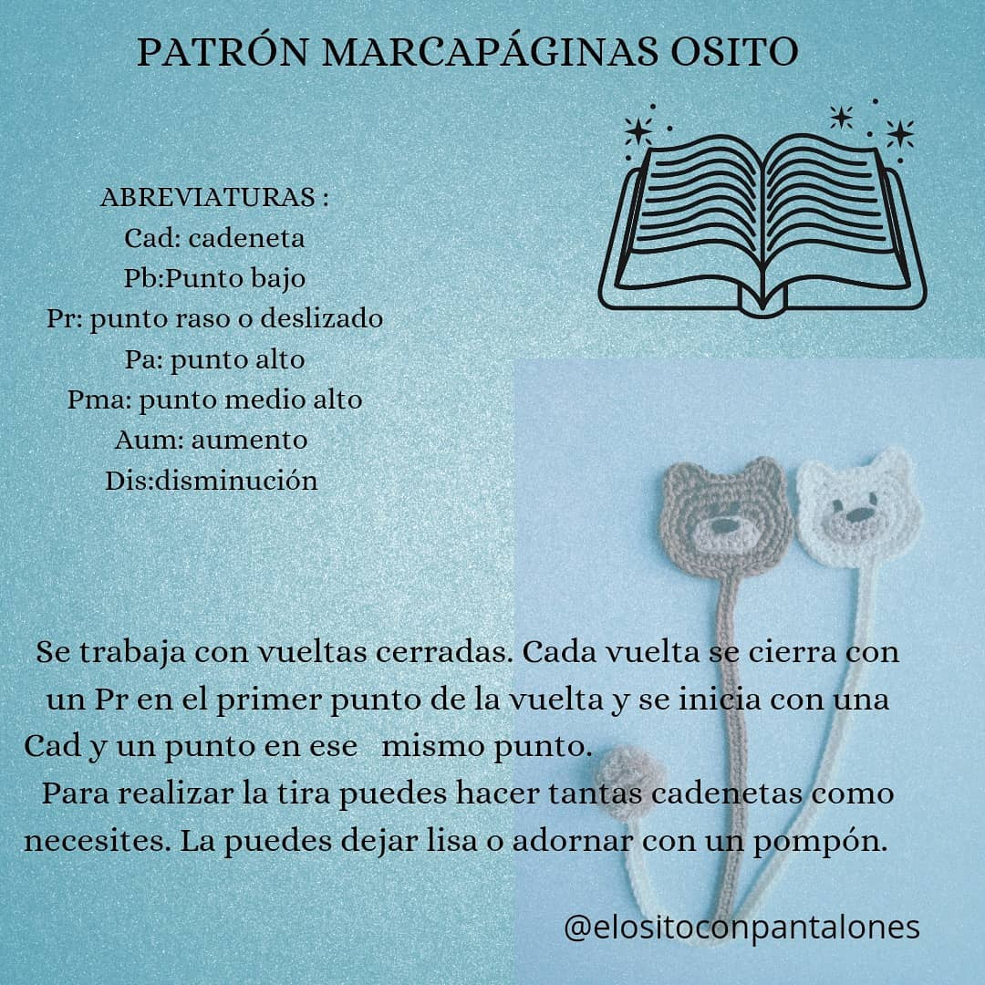 Patrón Marcapáginas Osito: Tutorial de Ganchillo para Decorar Libros