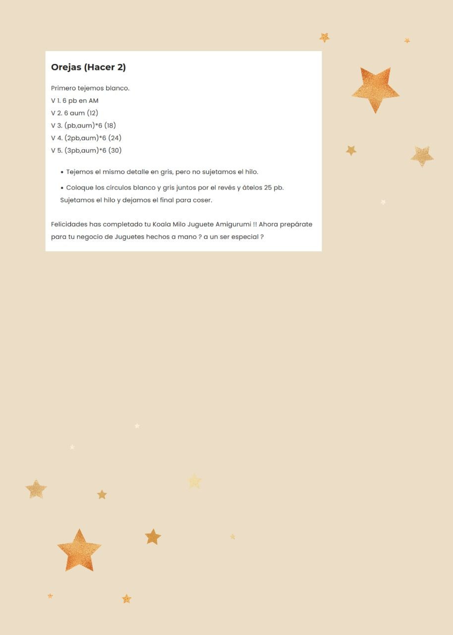 Patrón Milo Koala Amigurumi: Guía de Tejer con Hilo y Ganchillo