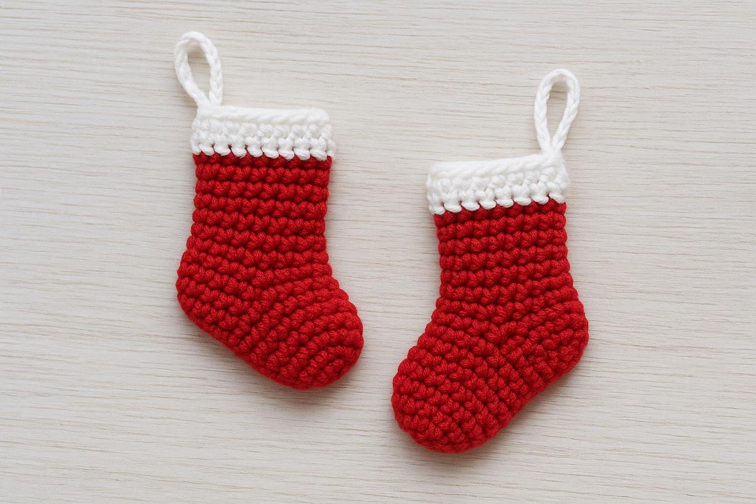 Patrón: Mini Calcetines Colgantes de Crochet (5 cm)