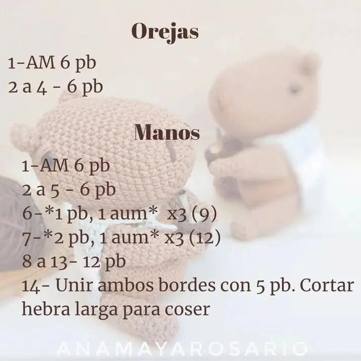 Patron Mini Capi: Guía de tejido amigurumi capibara
