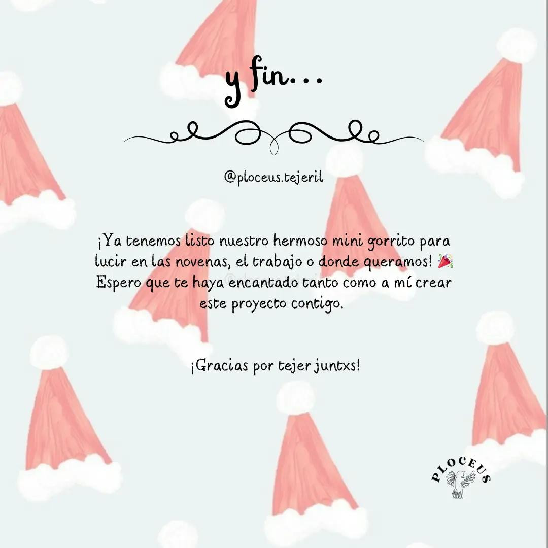 Patrón mini gorrito Navidad crochet rojo y blanco