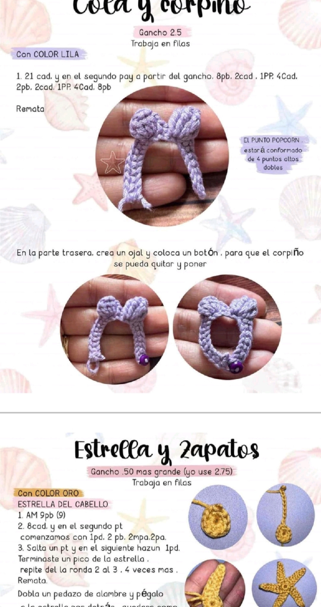 Patron Móc Len Búp bê Nàng tiên cá Ariel Amigurumi Chi Tiết