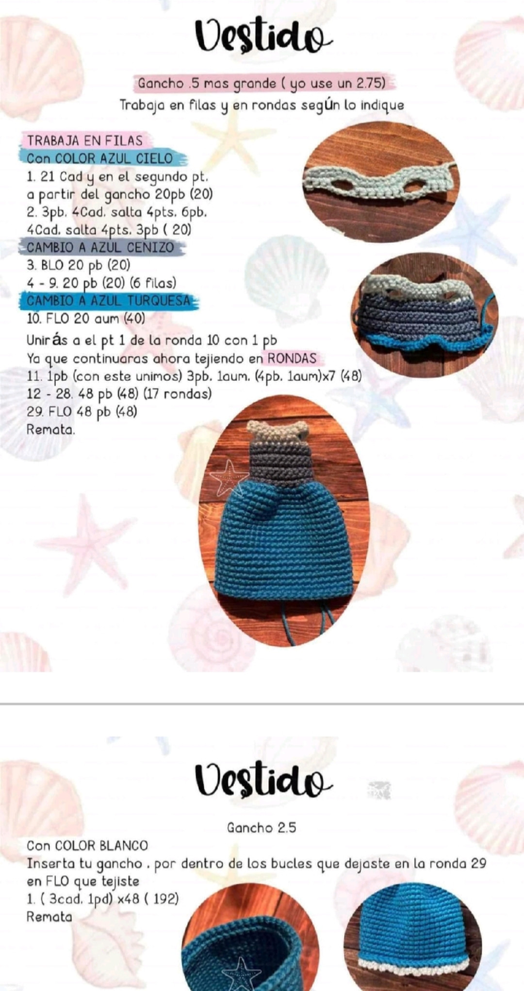 Patron Móc Len Búp bê Nàng tiên cá Ariel Amigurumi Chi Tiết