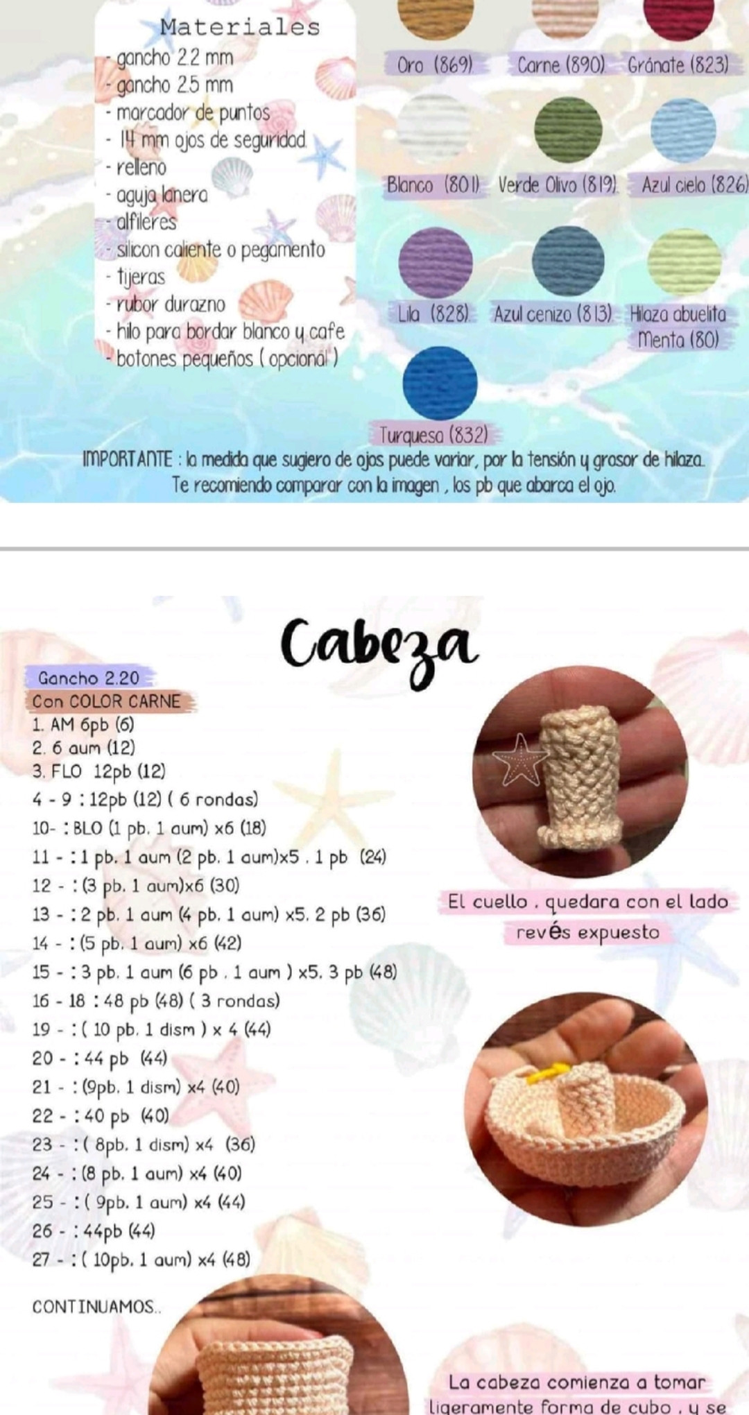 Patron Móc Len Búp bê Nàng tiên cá Ariel Amigurumi Chi Tiết