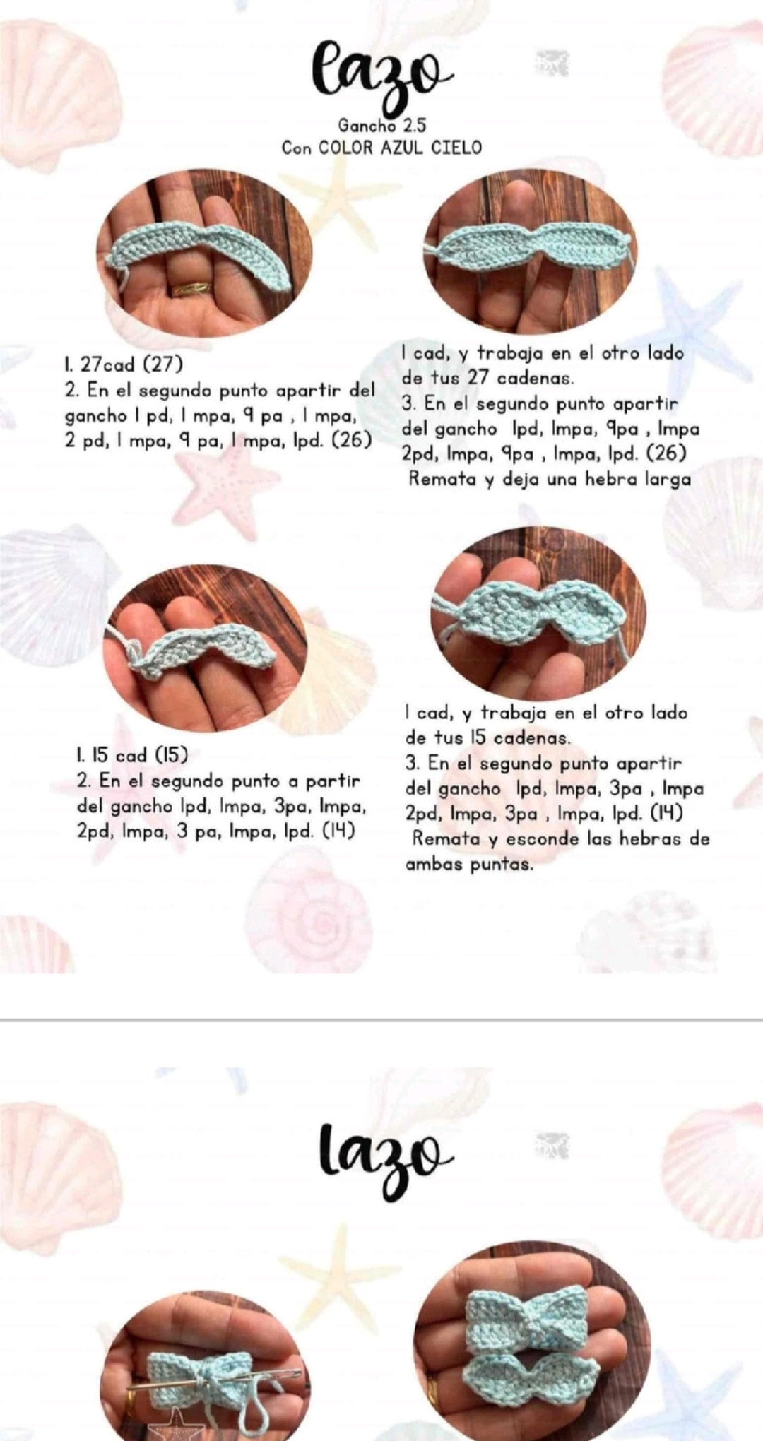 Patron Móc Len Búp bê Nàng tiên cá Ariel Amigurumi Chi Tiết