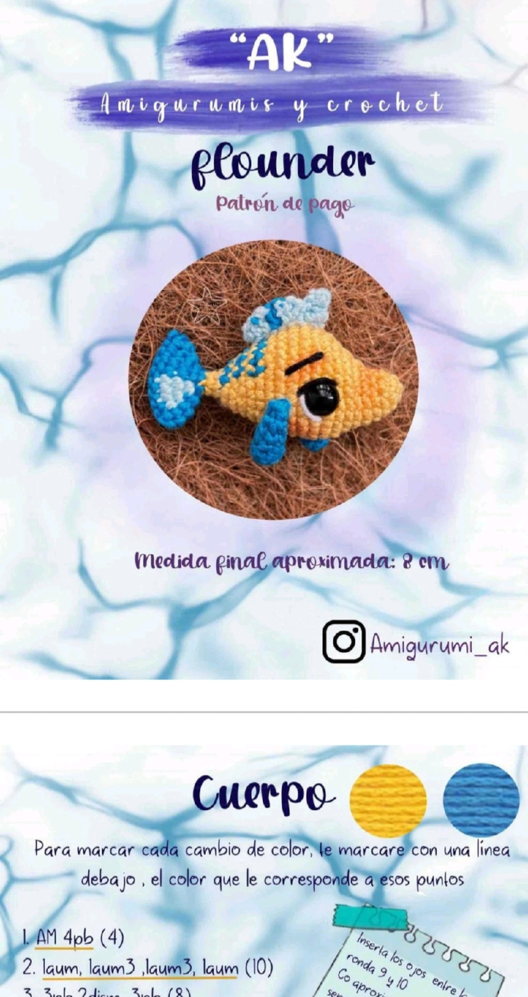 Patron Móc Len Búp bê Nàng tiên cá Ariel Amigurumi Chi Tiết