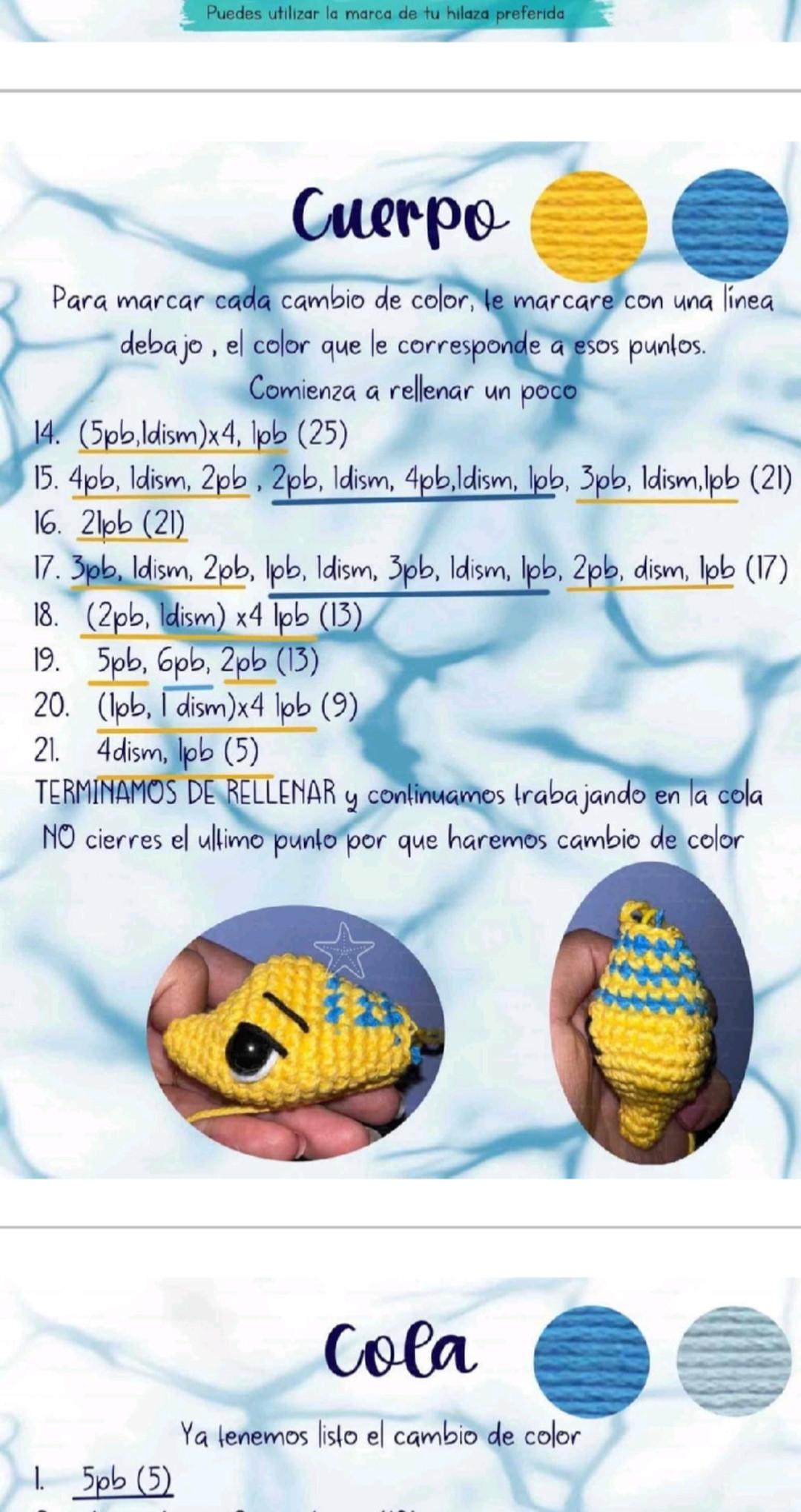 Patron Móc Len Búp bê Nàng tiên cá Ariel Amigurumi Chi Tiết