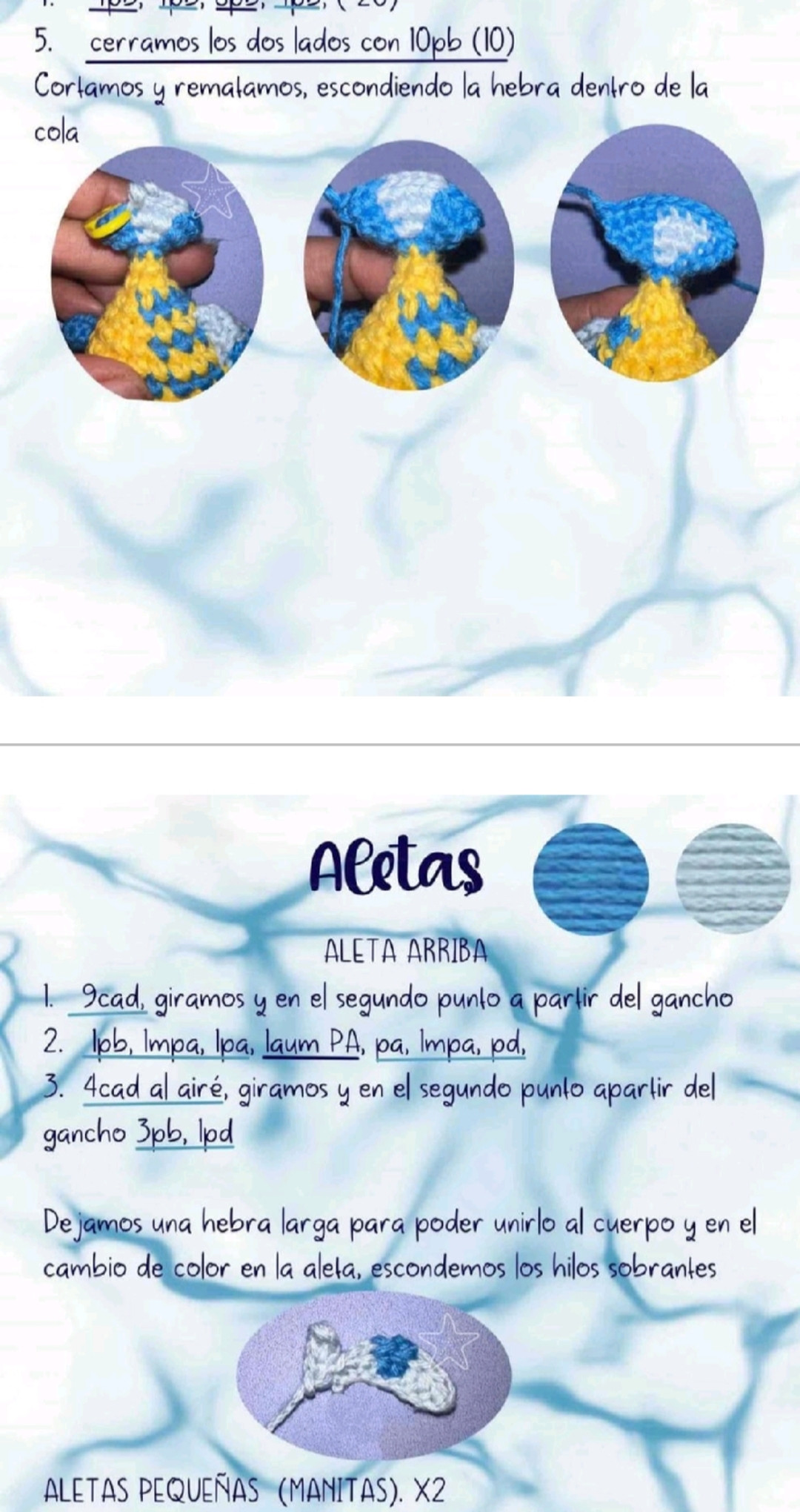 Patron Móc Len Búp bê Nàng tiên cá Ariel Amigurumi Chi Tiết