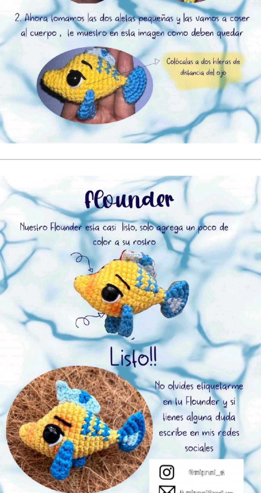 Patron Móc Len Búp bê Nàng tiên cá Ariel Amigurumi Chi Tiết