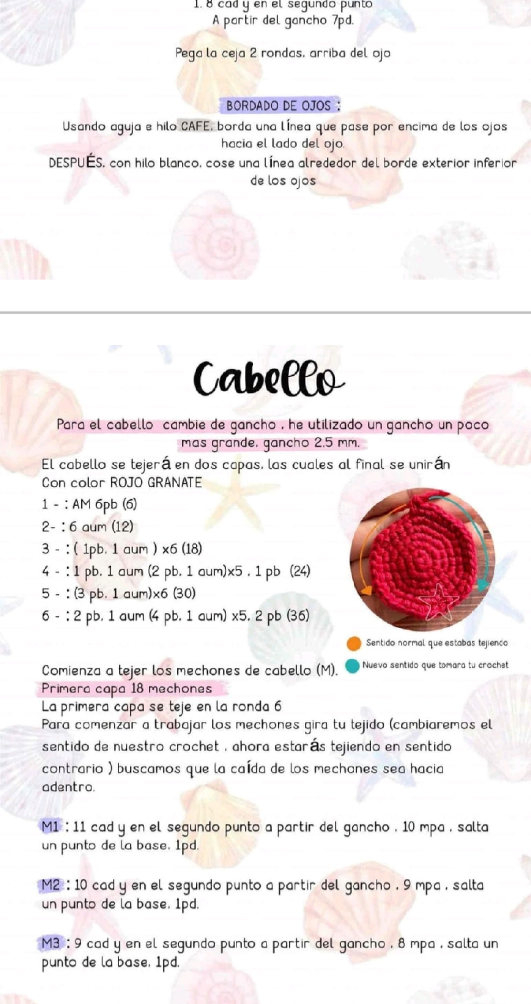 Patron Móc Len Búp bê Nàng tiên cá Ariel Amigurumi Chi Tiết