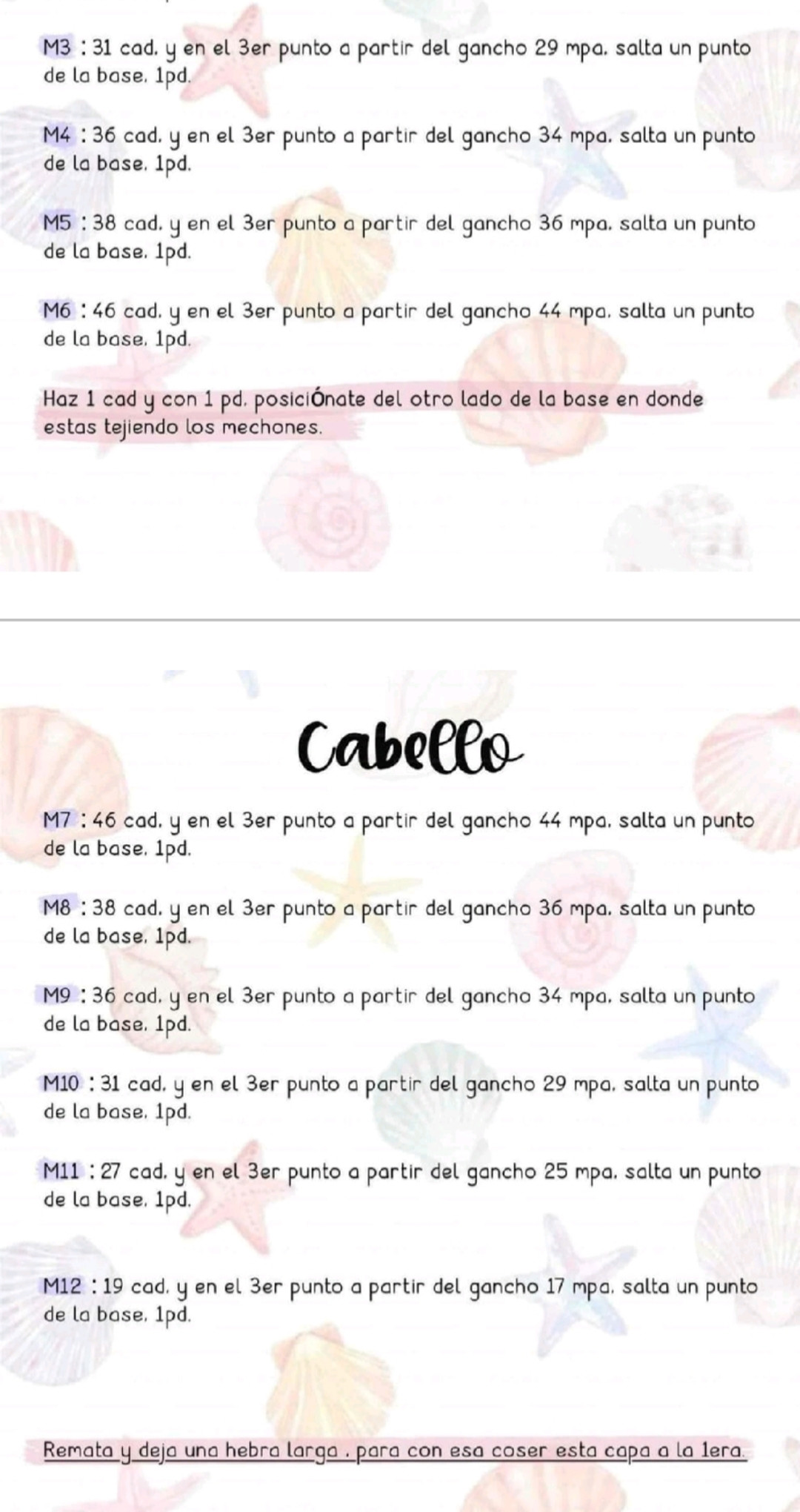 Patron Móc Len Búp bê Nàng tiên cá Ariel Amigurumi Chi Tiết