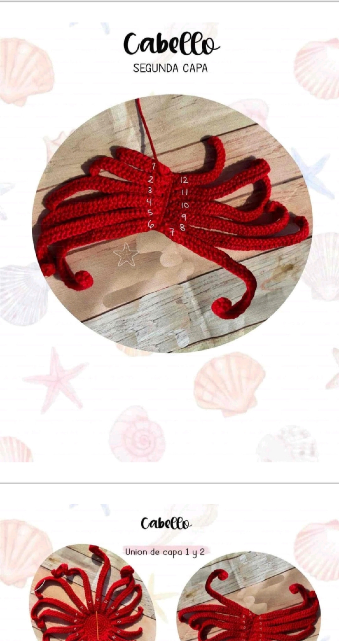 Patron Móc Len Búp bê Nàng tiên cá Ariel Amigurumi Chi Tiết