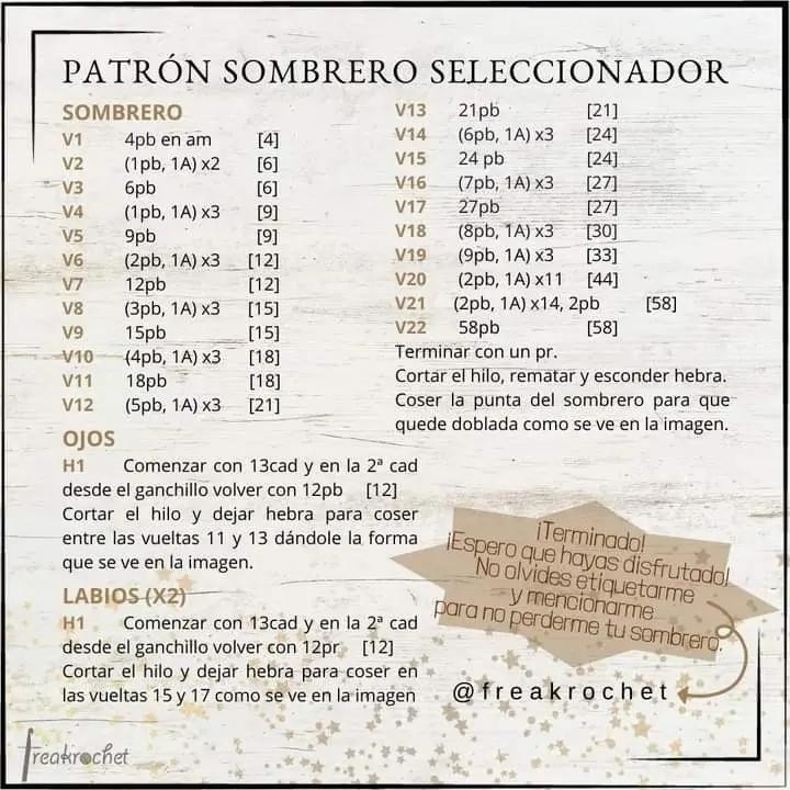 Patrón Móc Len Nón Nhà Phù Thủy Harry Potter