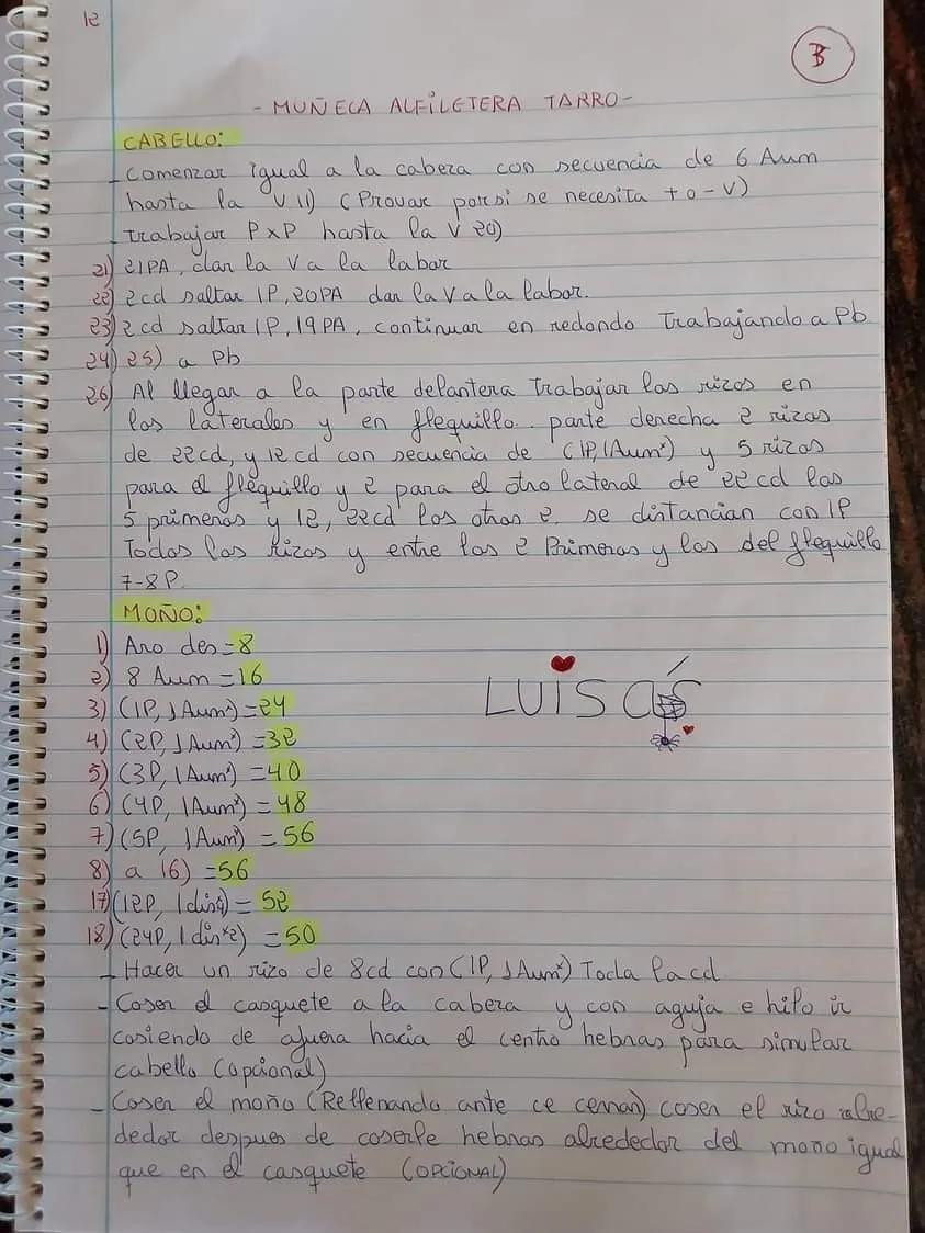 Patrón Muñeca Alfílera Tarro: Guía Paso a Paso