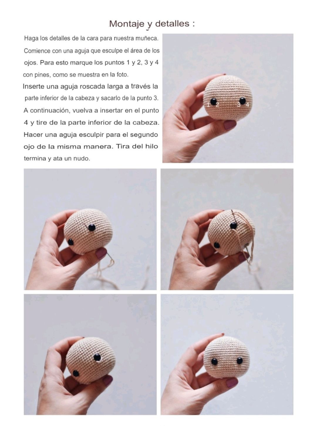 Patrón Muñeca Amigurumi con Pelo Rizado y Overol Rosa