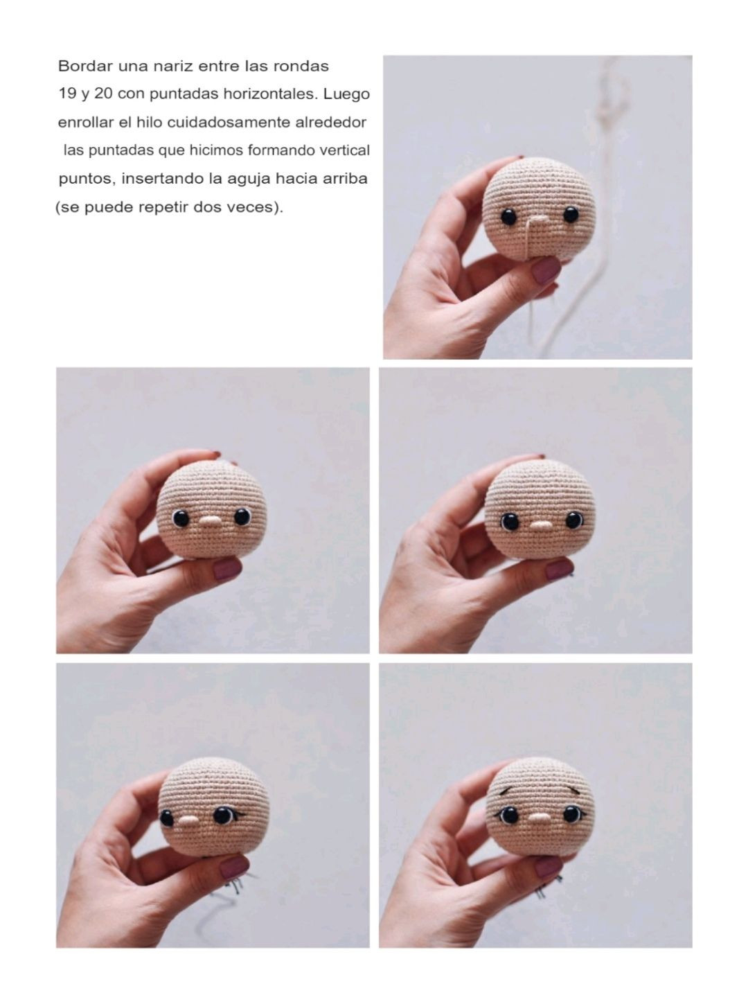 Patrón Muñeca Amigurumi con Pelo Rizado y Overol Rosa