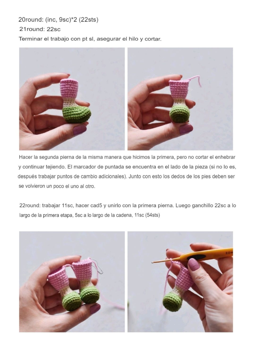 Patrón Muñeca Amigurumi con Pelo Rizado y Overol Rosa