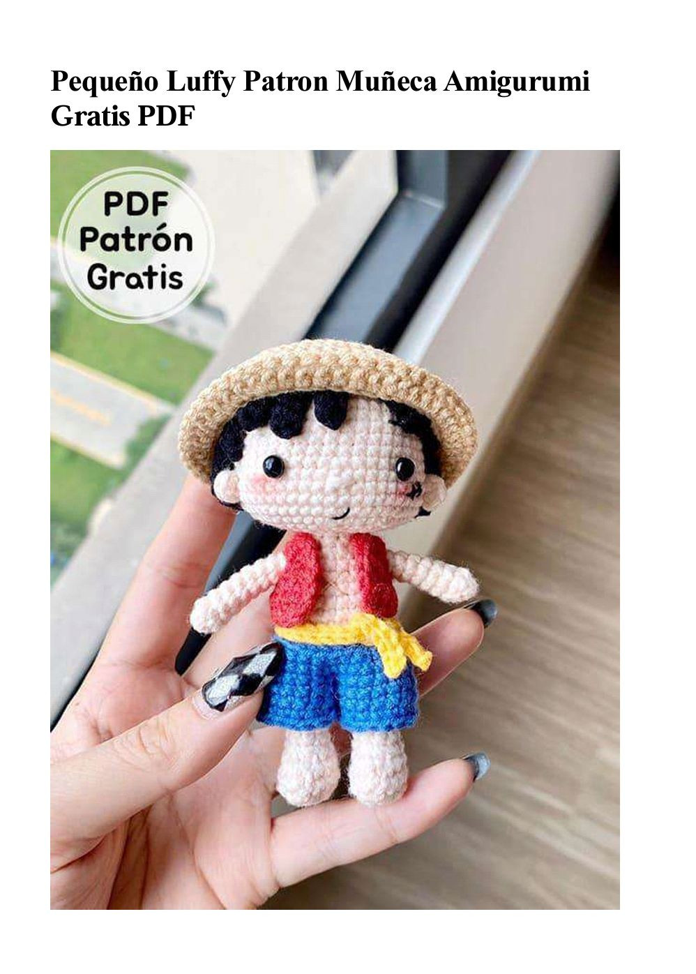 Patrón Muñeca Amigurumi Luffy One Piece Gratis PDF
