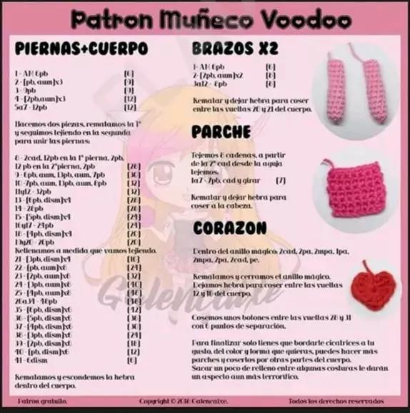 Patron Muñeco Voodoo Puptas Crochet
