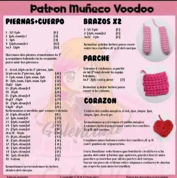 Patron Muñeco Voodoo Puptas Crochet