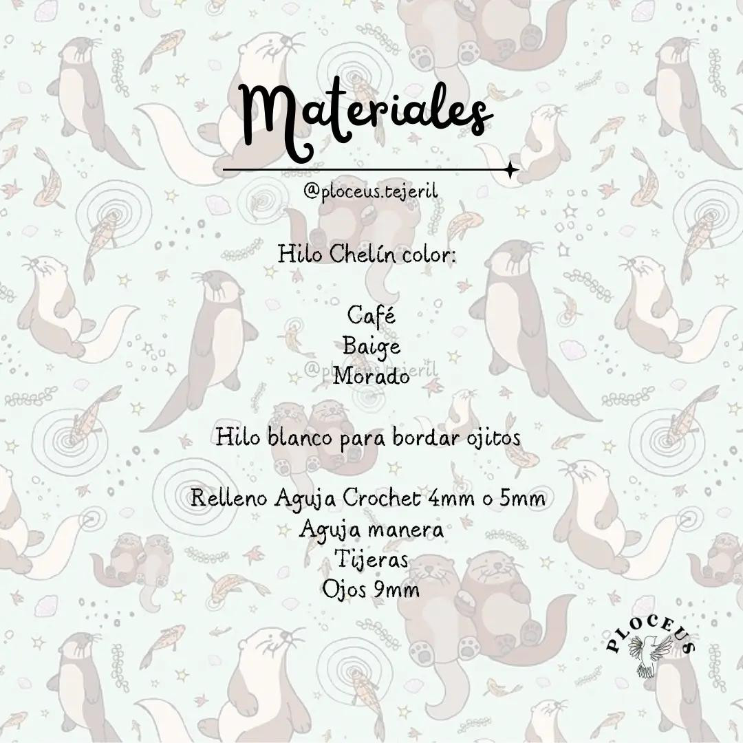 Patrón Nutria Amigurumi con Pescado Morado