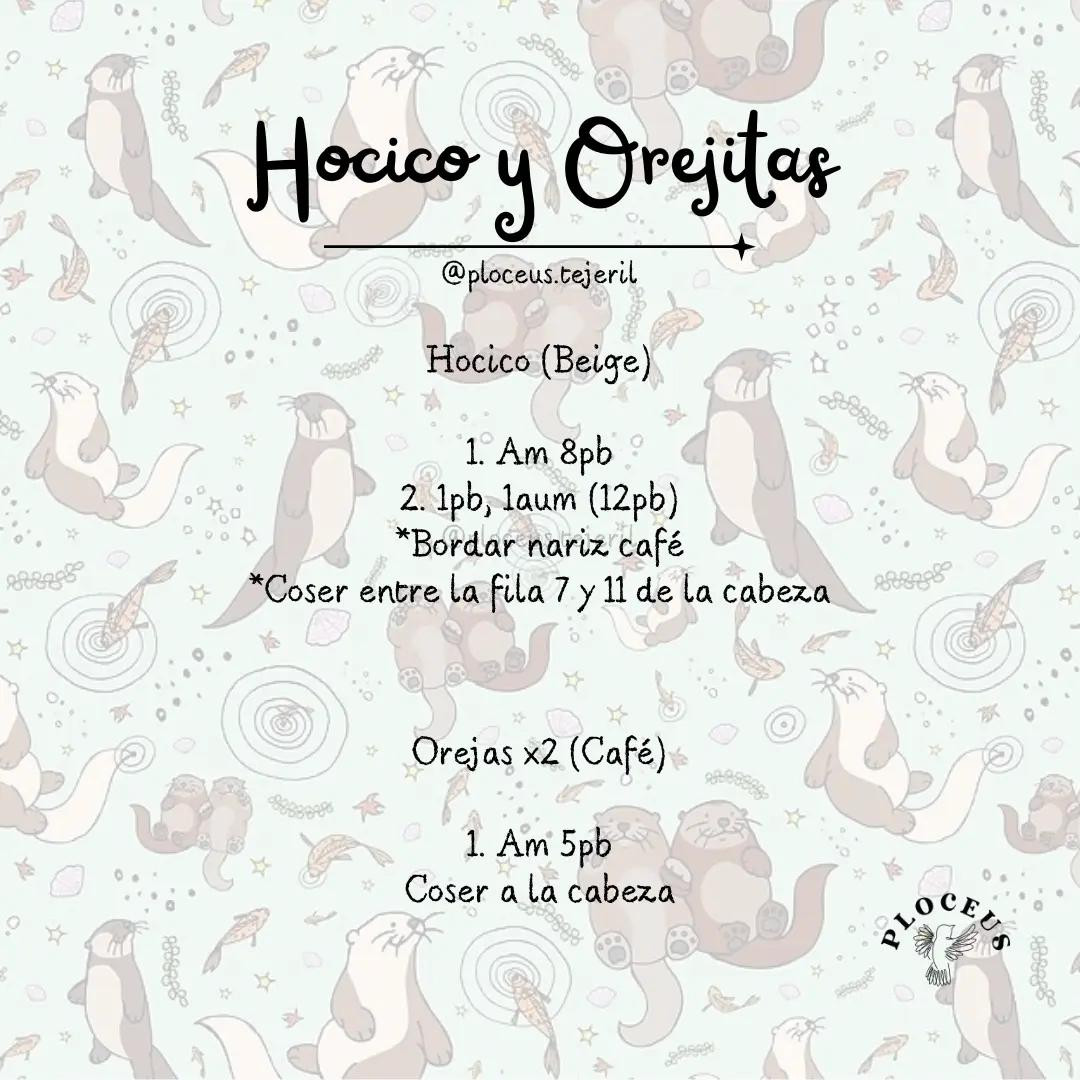 Patrón Nutria Amigurumi con Pescado Morado