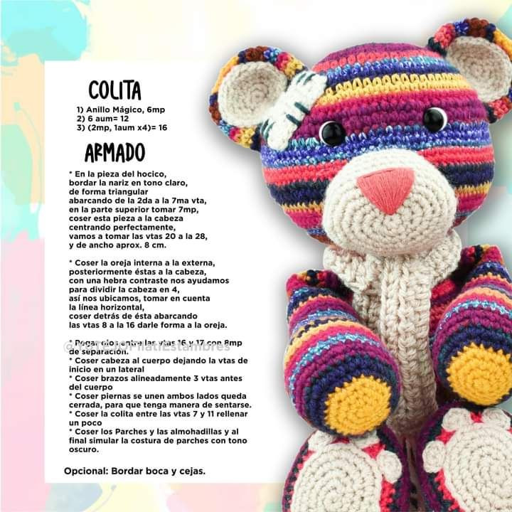 Patron Oso Parches Amigurumi Completo