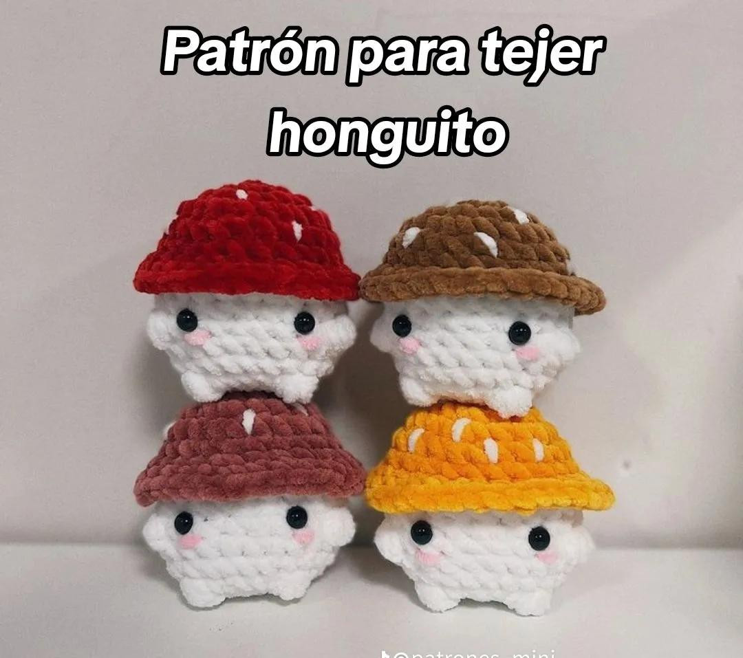 Patrón para tejer honguito mini amigurumi