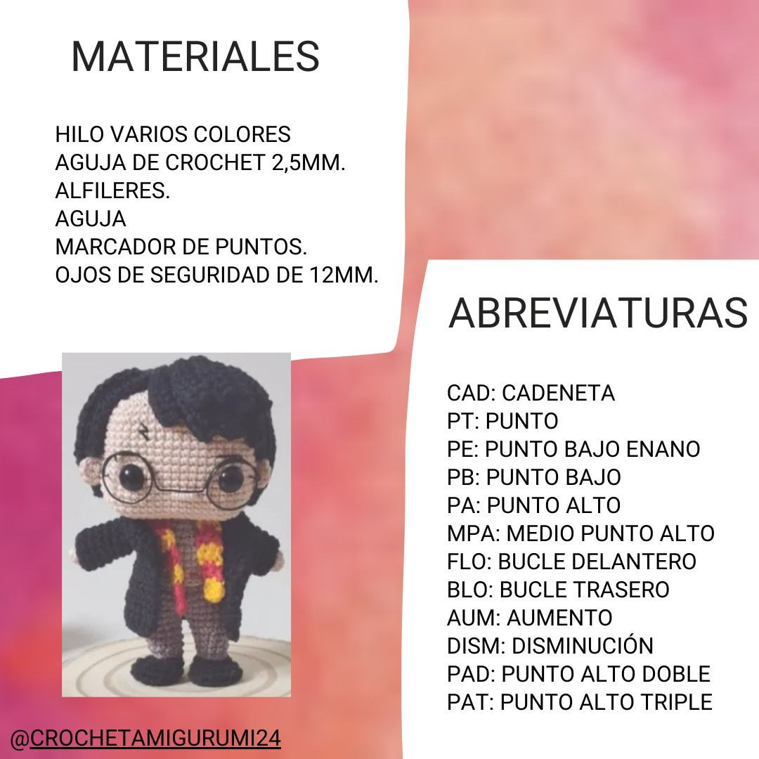 Patrón paso a paso: Búp bê Harry Potter móc len