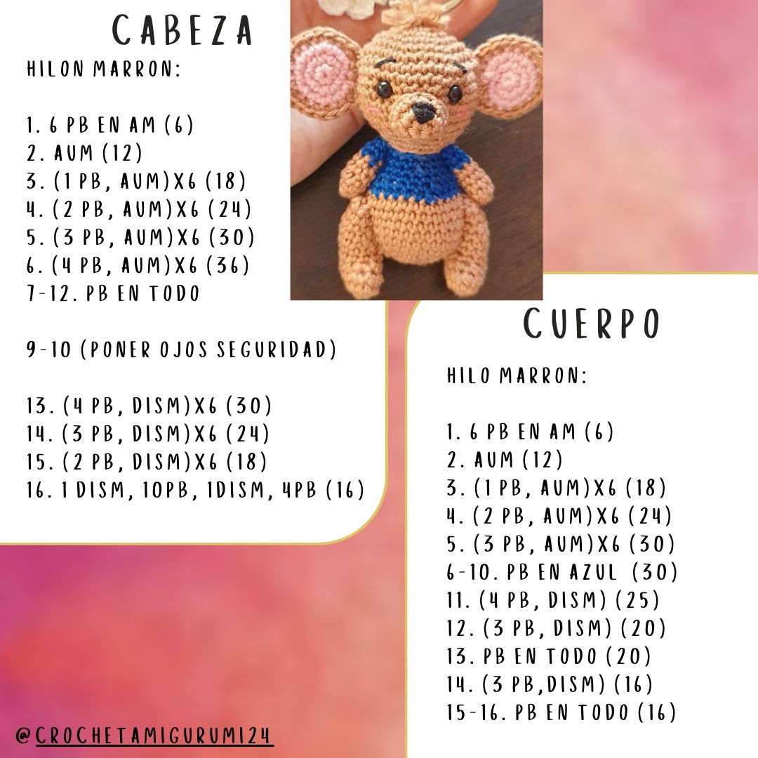 Patrón Paso a Paso: Llavero Canguru Amigurumi