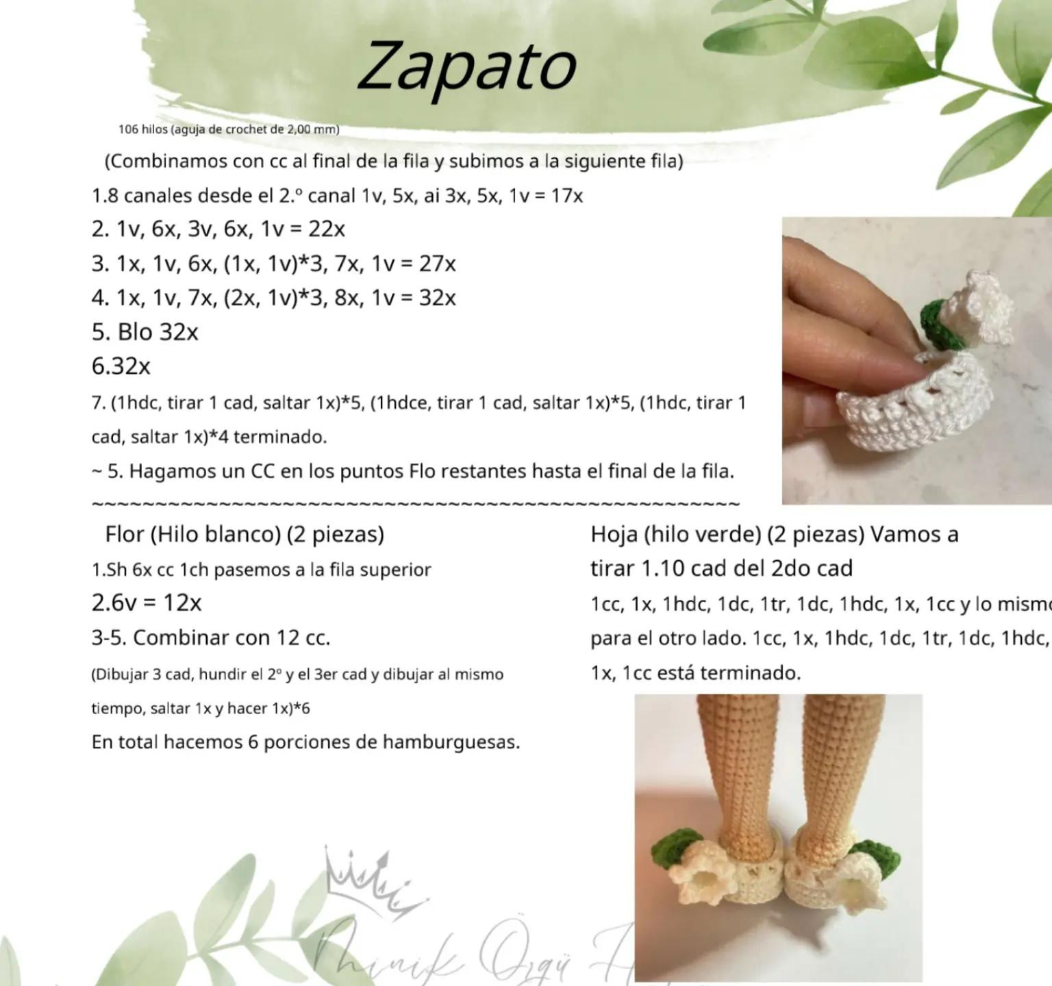 Patrón paso a paso para muñeca amigurumi Jayla con vestido rosa y flores