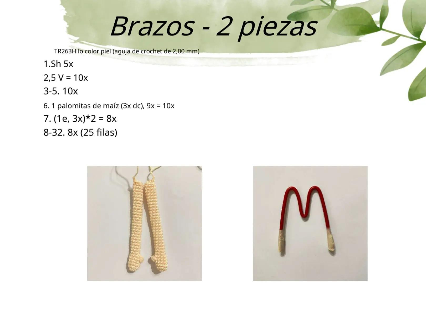 Patrón paso a paso para muñeca amigurumi Jayla con vestido rosa y flores