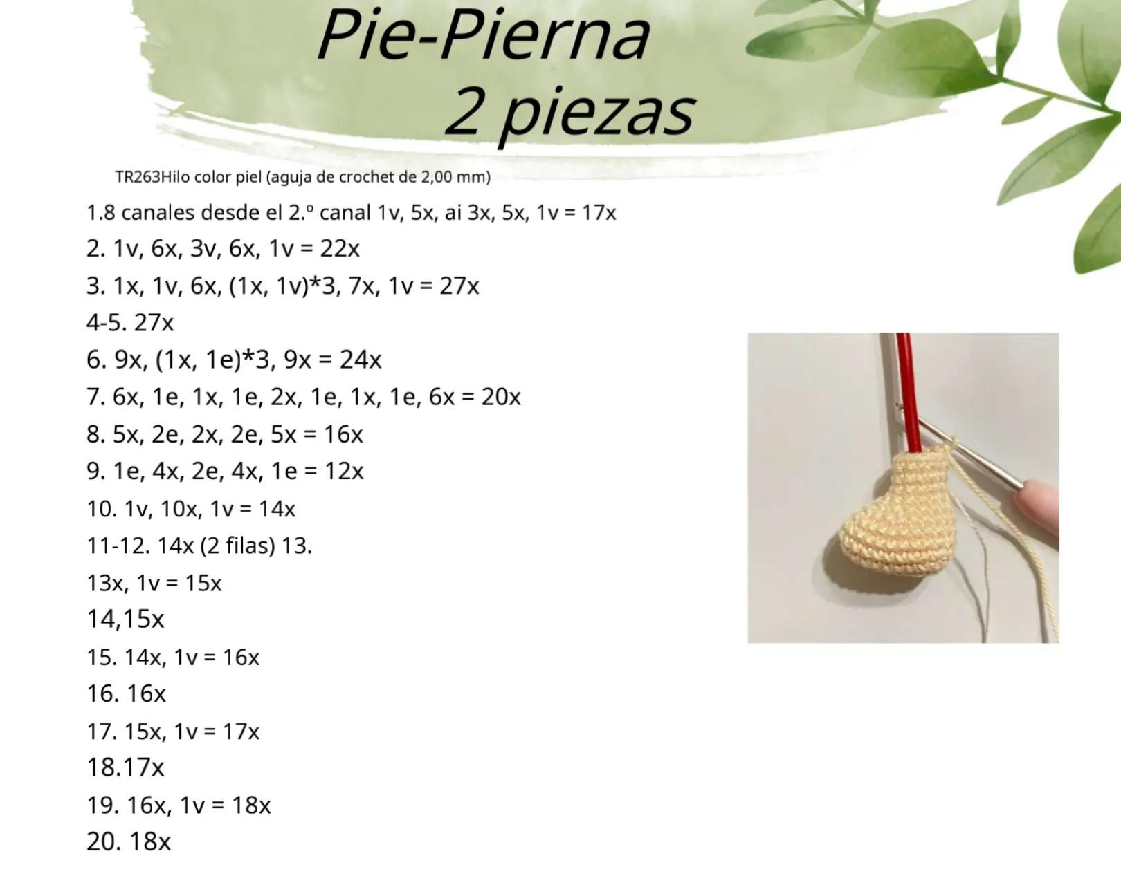 Patrón paso a paso para muñeca amigurumi Jayla con vestido rosa y flores