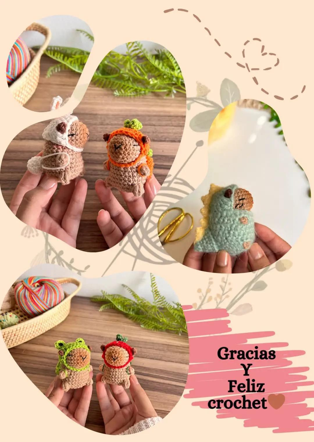 Patrón PDF Capibara Amigurumi Cuerpo: Tutorial de Crochet Paso a Paso con Instrucciones y Materiales
