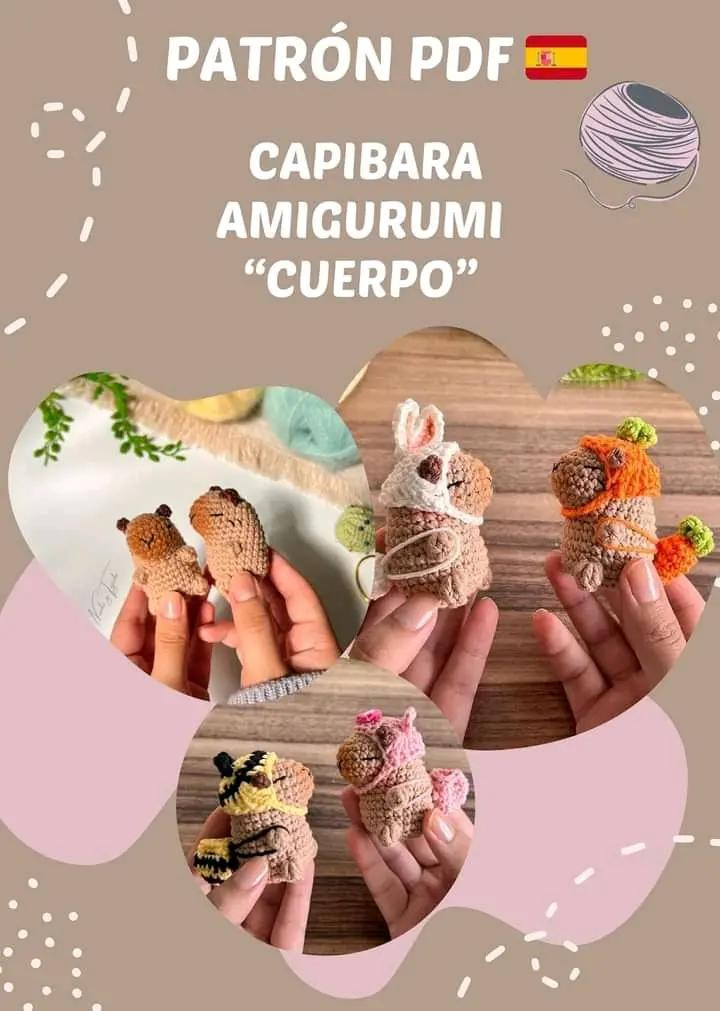 Patrón PDF Capibara Amigurumi Cuerpo: Tutorial de Crochet Paso a Paso con Instrucciones y Materiales