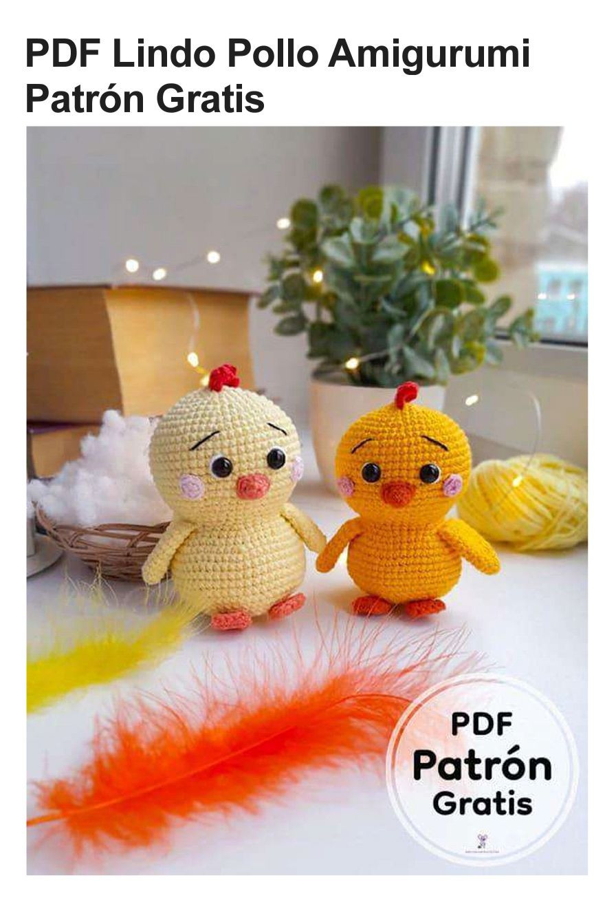 Patrón PDF Gratis Lindo Pollito Amigurumi