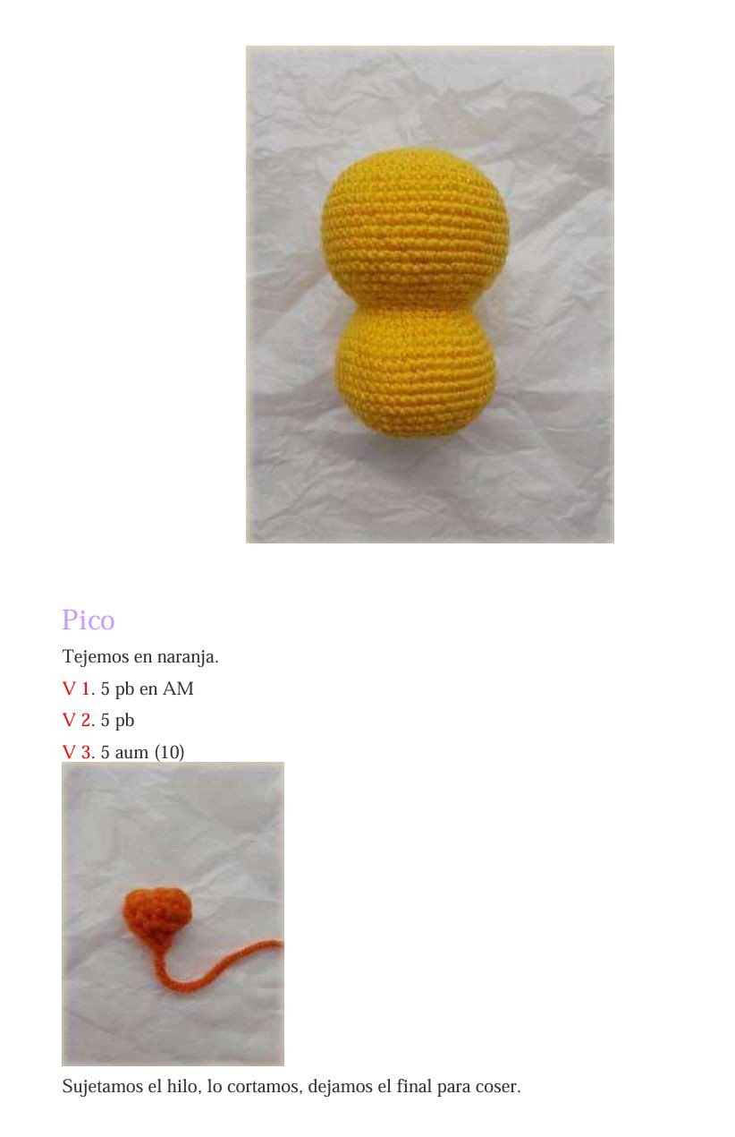 Patrón PDF Gratis Lindo Pollito Amigurumi