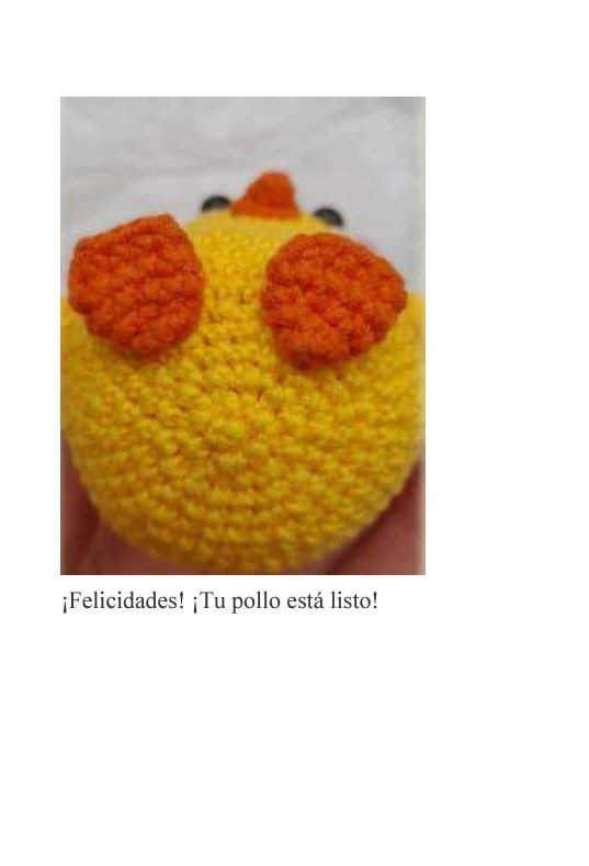 Patrón PDF Gratis Lindo Pollito Amigurumi
