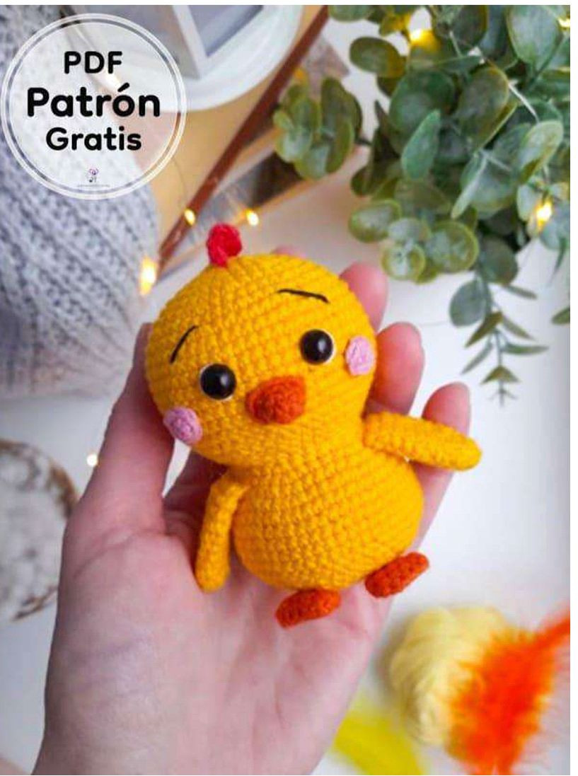 Patrón PDF Gratis Lindo Pollito Amigurumi