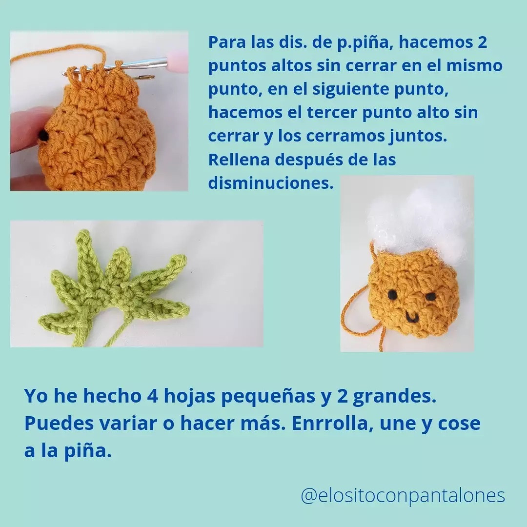 Patrón Piña Amigurumi: Guía completa con abreviaturas, materiales y paso a paso
