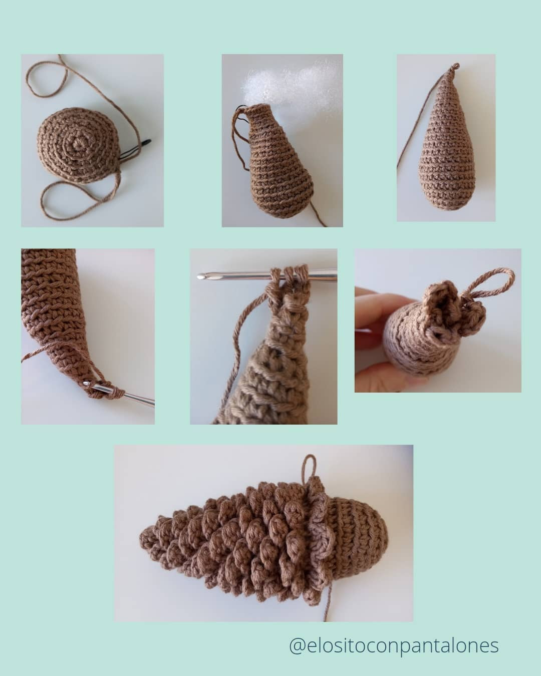 Patrón Piña Amigurumi: Tutorial paso a paso para hacer una piña de otoño con hilo de algodón