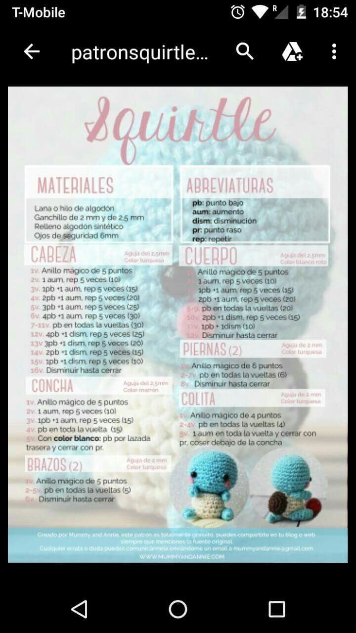 Patrones Amigurumi Pokémon: Togepi, Bulbasaur, Squirtle, Charmander y Jigglypuff