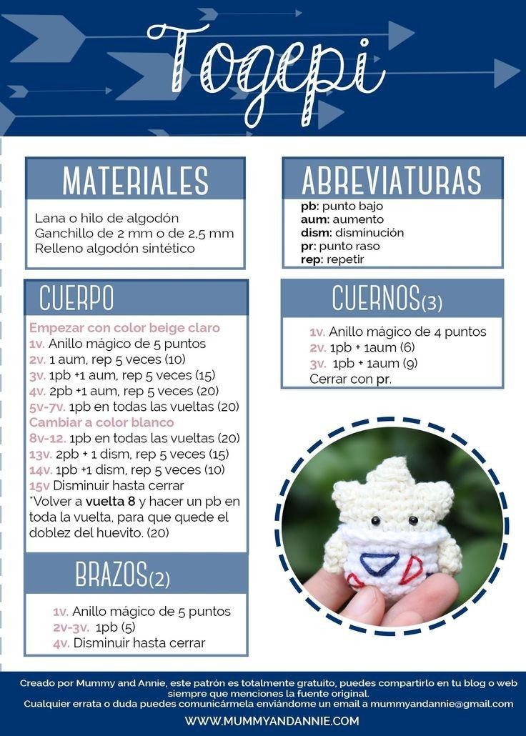 Patrones Amigurumi Pokémon: Togepi, Bulbasaur, Squirtle, Charmander y Jigglypuff