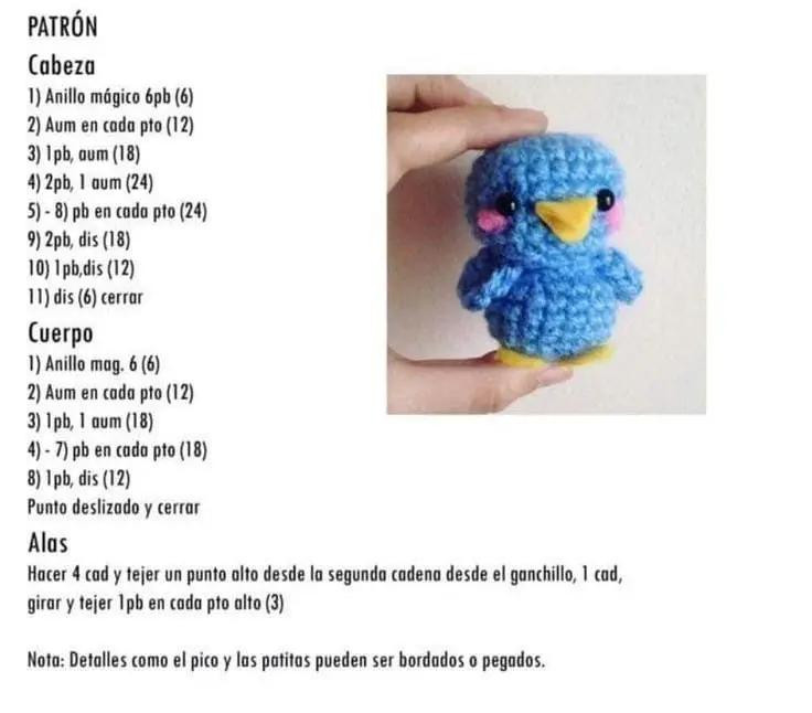 Patrones de Amigurumi Comida: Limón, Donut, Pájaro y Aguacate